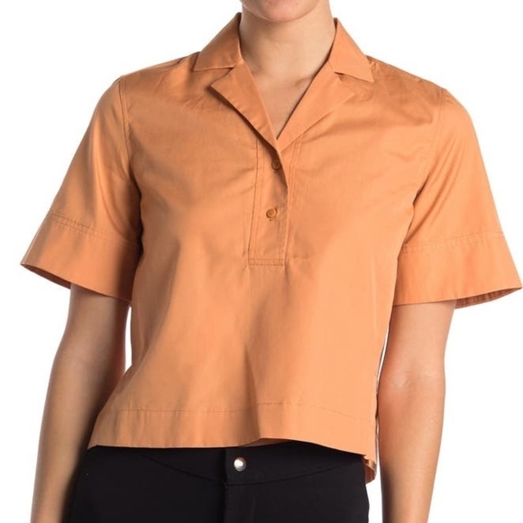 CLUB Monaco Notch Collar Crop Shirt - Picture 2 of 11